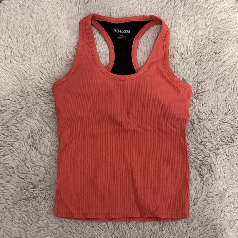 Bandier All Access Melon Pink Ribbed Sports Bra Tank